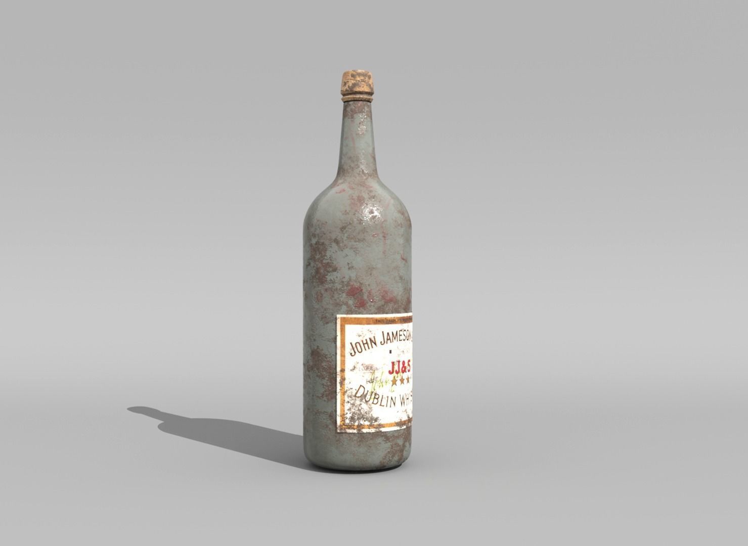 Rum Bottles Low-poly 3D model_3