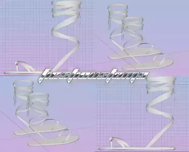 Flat Sandal Shoes UNRIGGED withlaces