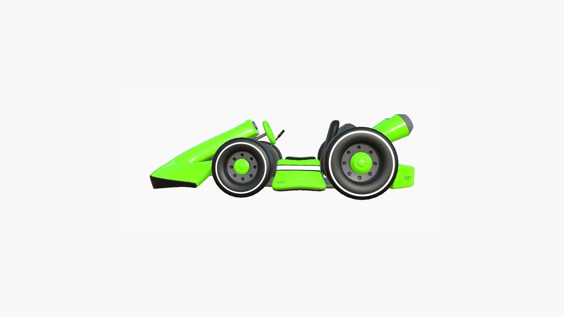Cartoon Kart D04 Green - Vehicle Racing Design Low-poly 3D model_3