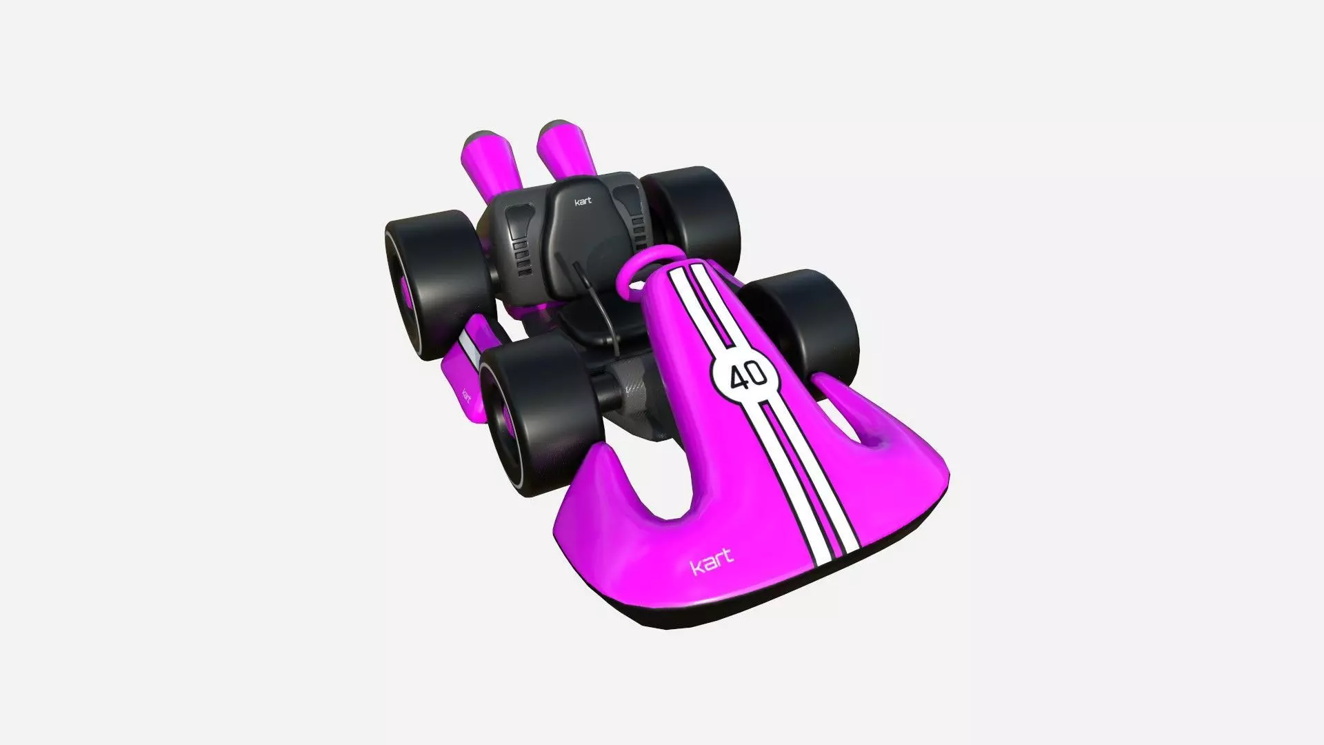 Cartoon Kart D05 Pink - Vehicle Racing Design Low-poly 3D model_0