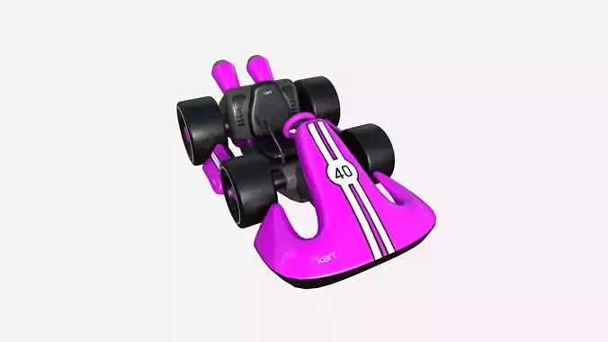 Cartoon Kart D05 Pink - Vehicle Racing Design Low-poly 3D model