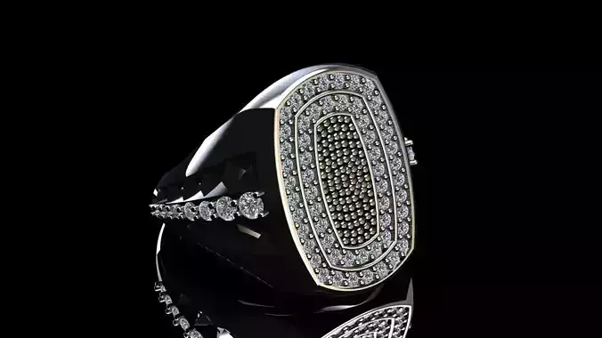 Mens ring studded with diamonds