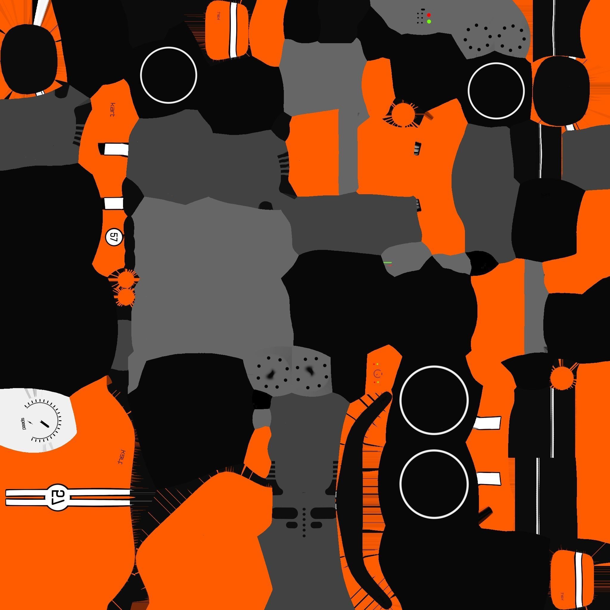 Cartoon Kart D06 Orange - Vehicle Racing Design Low-poly 3D model_20