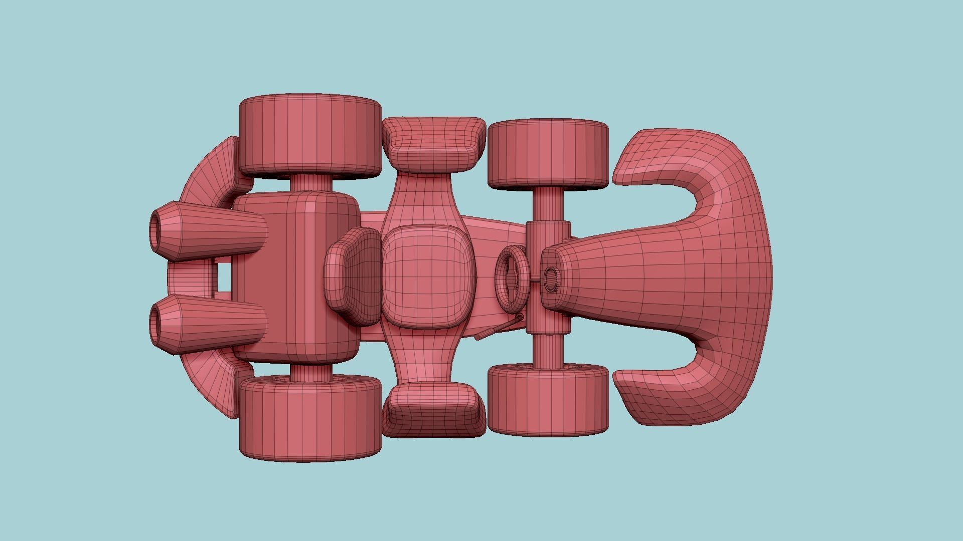 Cartoon Kart D06 Orange - Vehicle Racing Design Low-poly 3D model_18