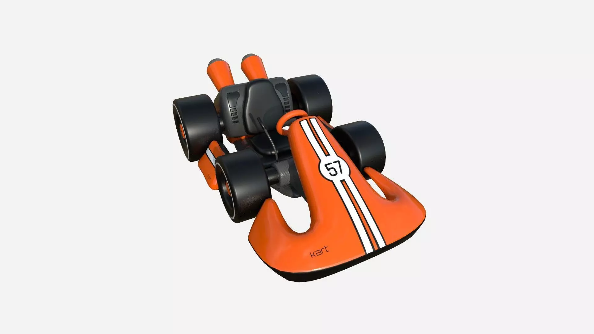 Cartoon Kart D06 Orange - Vehicle Racing Design Low-poly 3D model_0