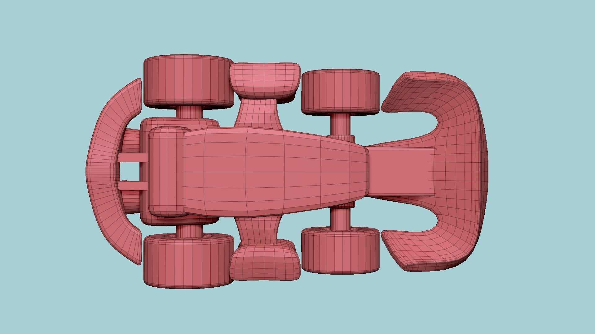 Cartoon Kart D06 Orange - Vehicle Racing Design Low-poly 3D model_13