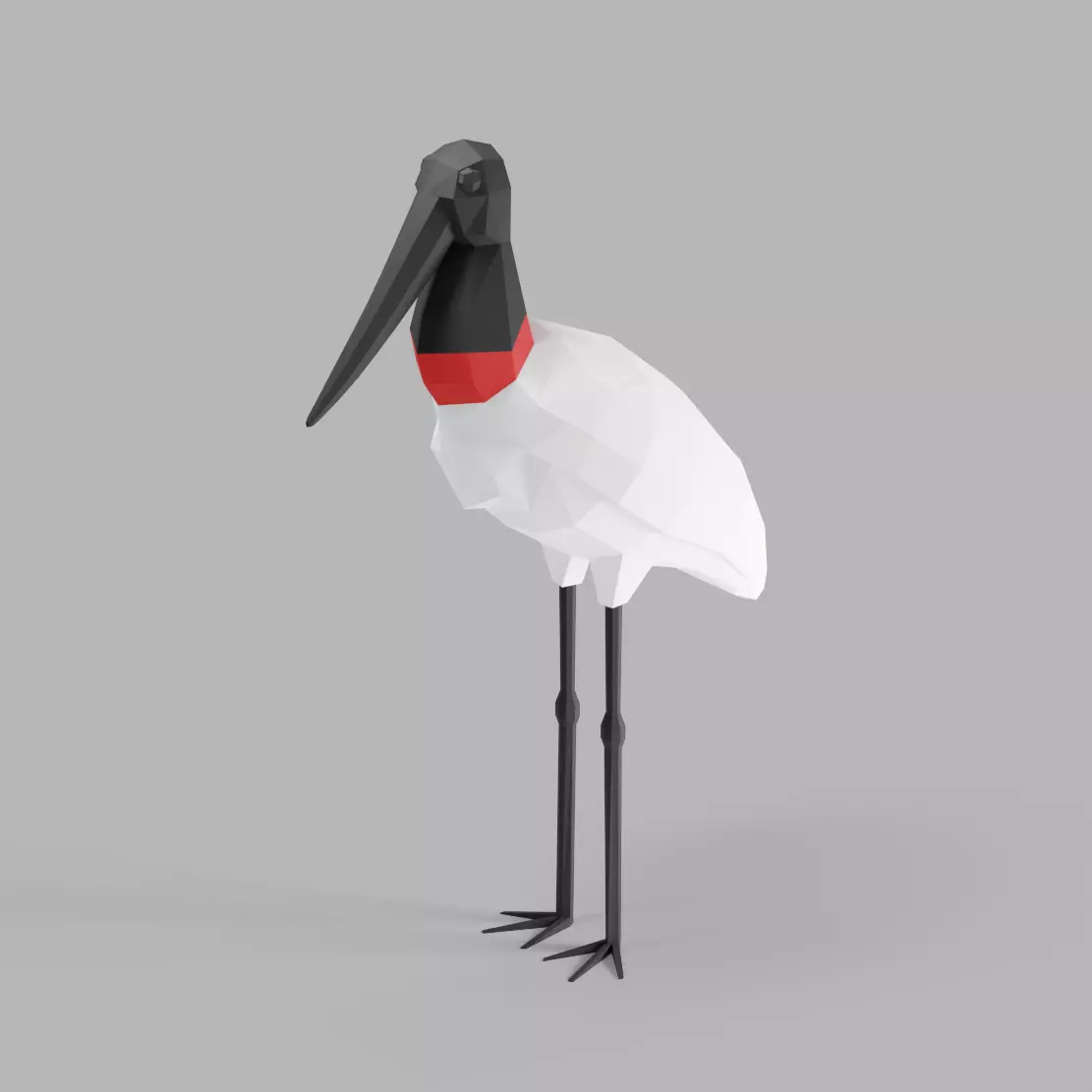 Low Poly Bird stork Low-poly 3D model