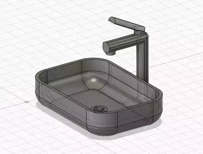 Sink Washbasin for Doll House and Barbie House 3D Print Model