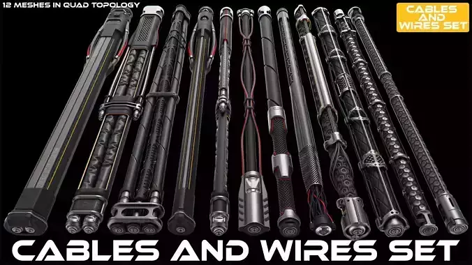 Wires and Cables set 3D model