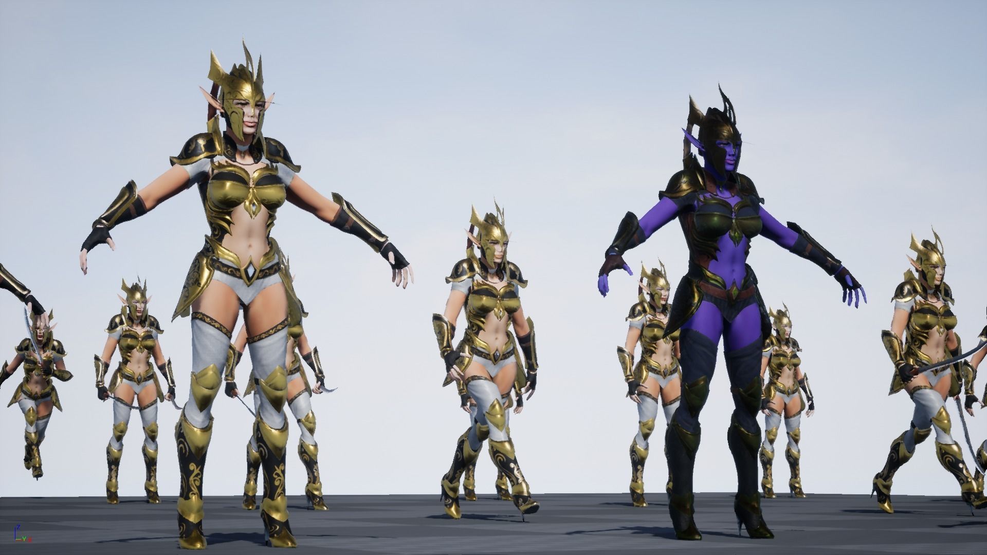 Low-poly game model  Elf Girl Low-poly 3D model_31