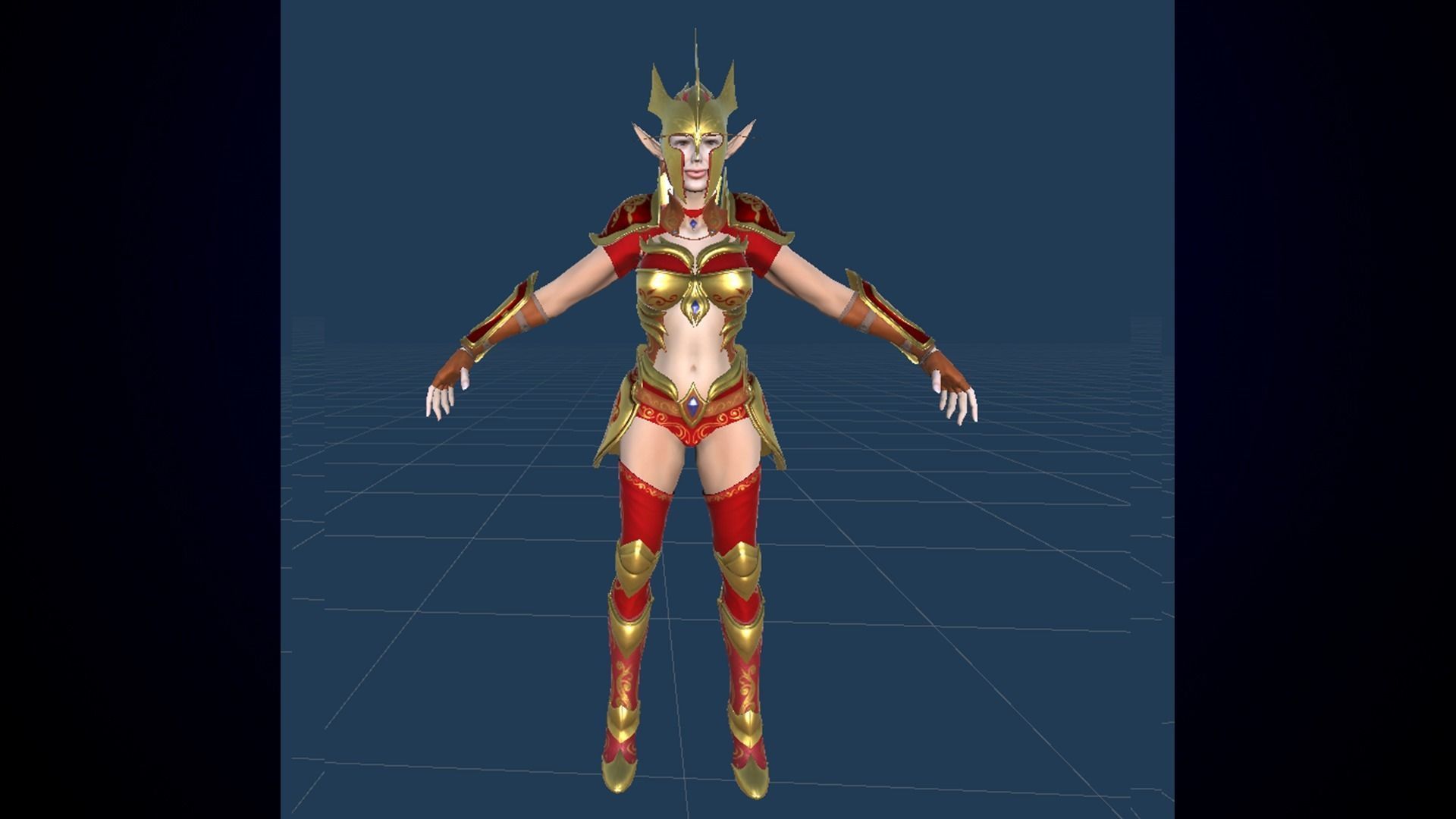 Low-poly game model  Elf Girl Low-poly 3D model_27
