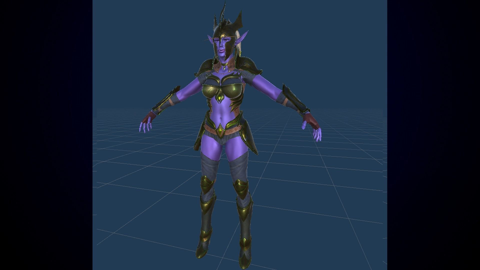 Low-poly game model  Elf Girl Low-poly 3D model_25