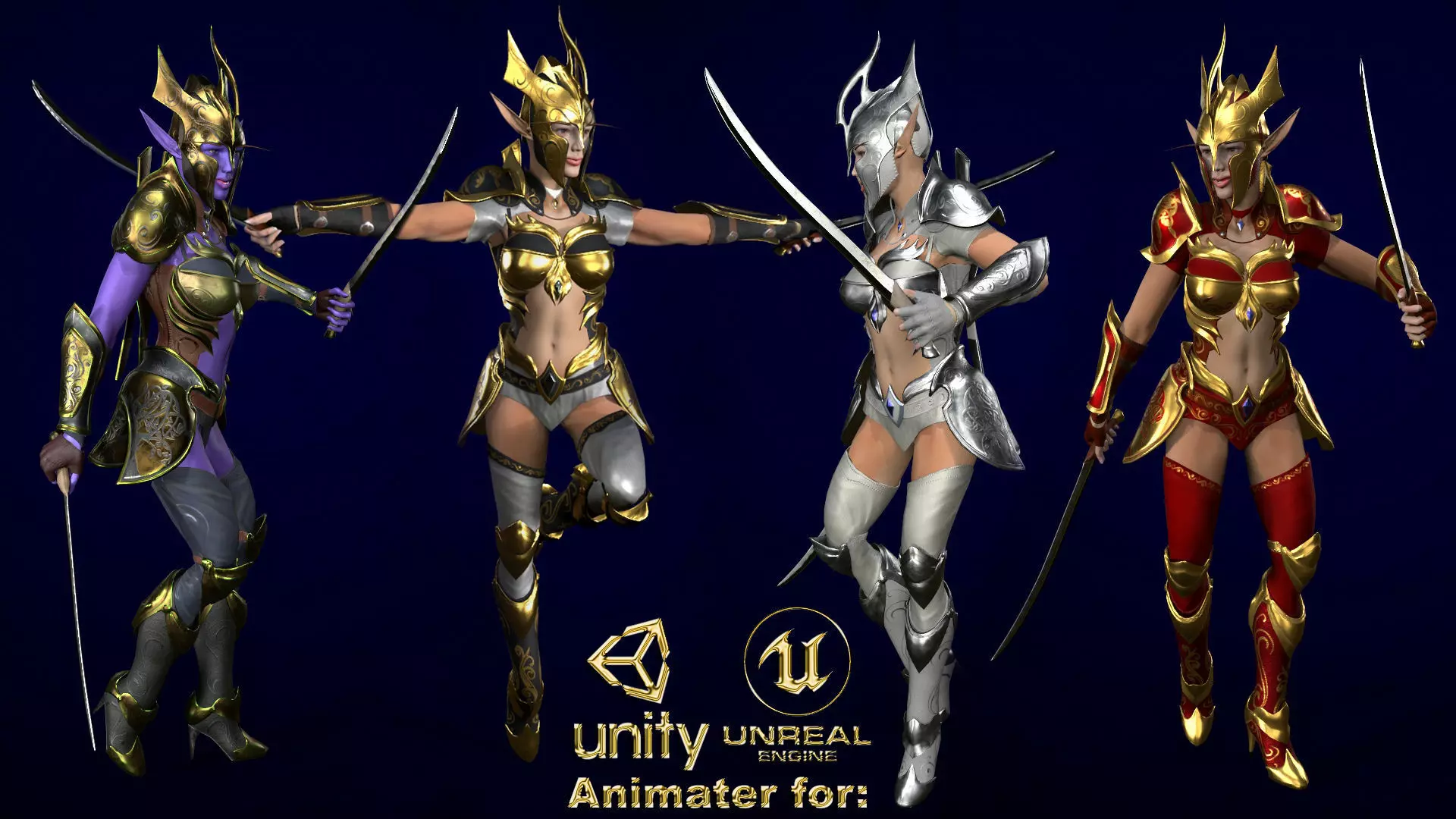 Low-poly game model  Elf Girl Low-poly 3D model_0