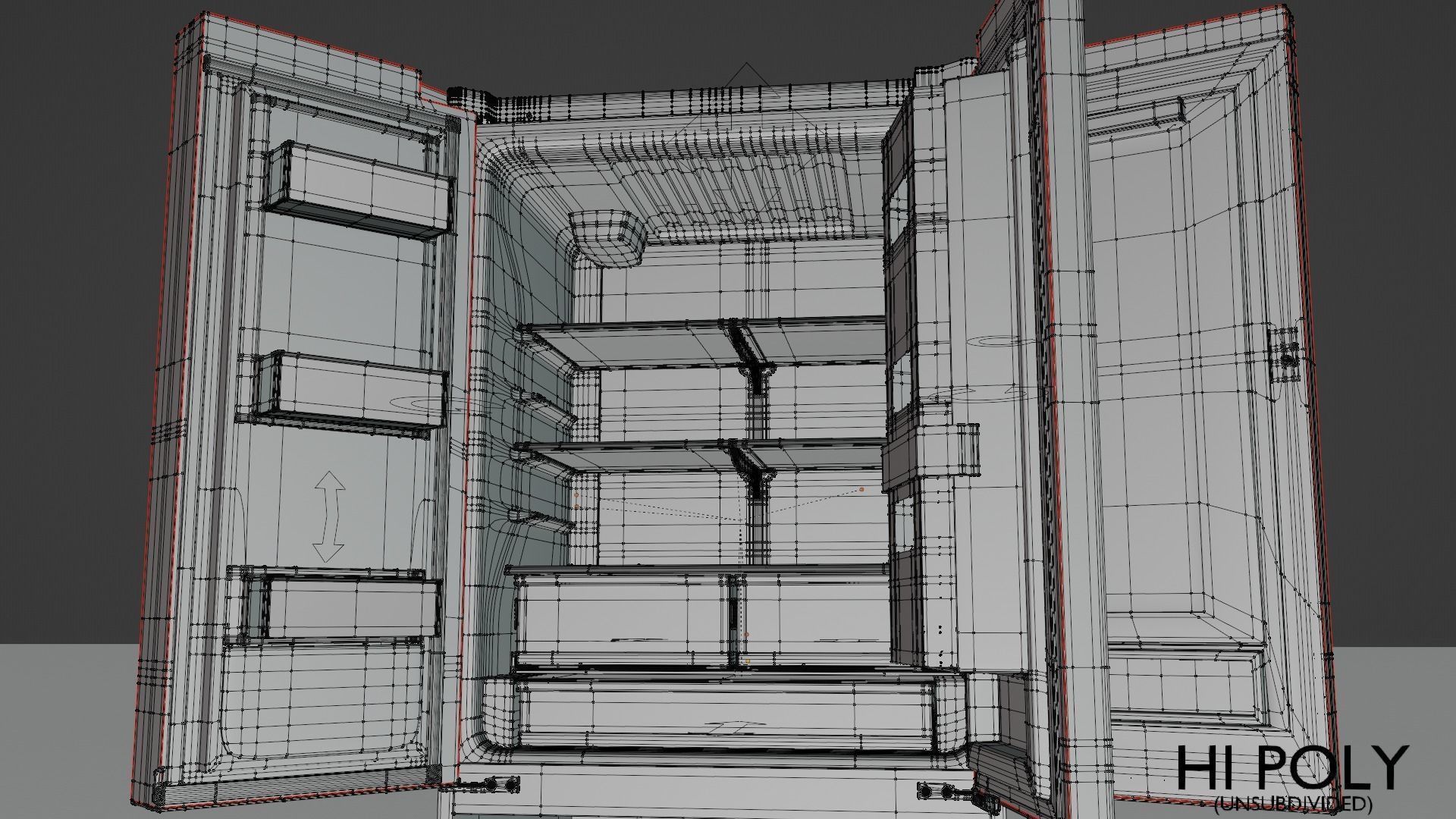 Refrigerator Door-in-door High Poly Low Poly Low-poly 3D model_24