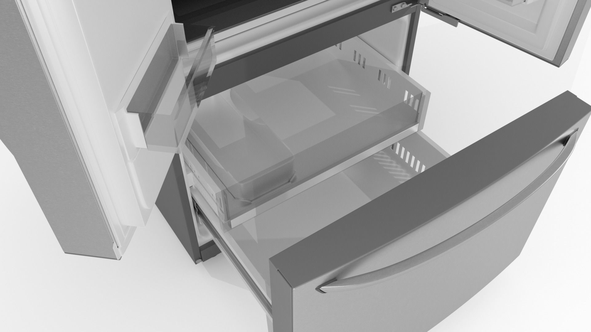 Refrigerator Door-in-door High Poly Low Poly Low-poly 3D model_12