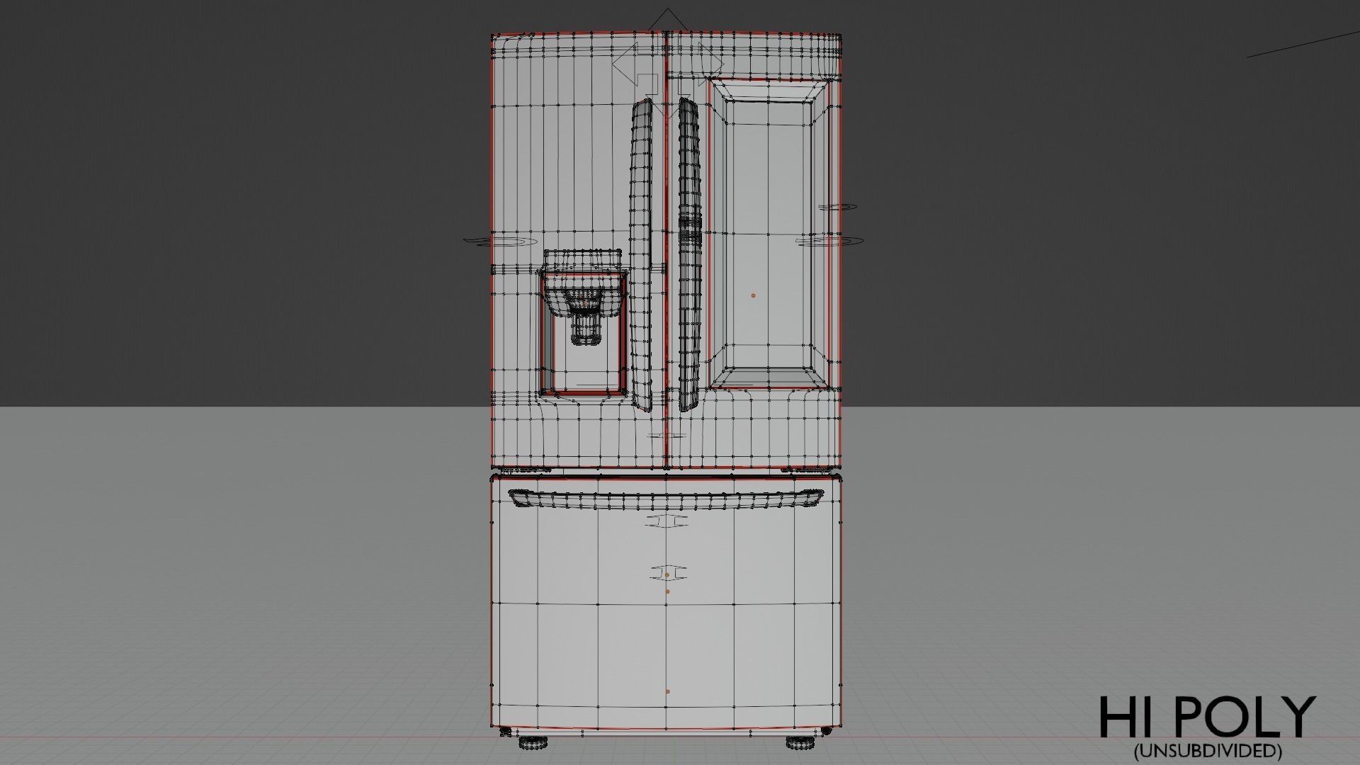 Refrigerator Door-in-door High Poly Low Poly Low-poly 3D model_21