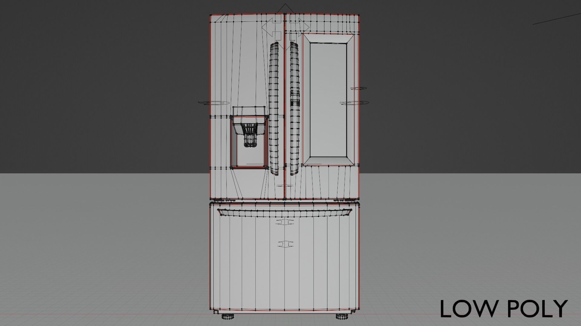 Refrigerator Door-in-door High Poly Low Poly Low-poly 3D model_17