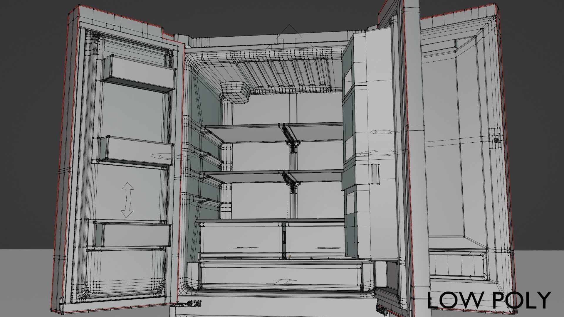 Refrigerator Door-in-door High Poly Low Poly Low-poly 3D model_20