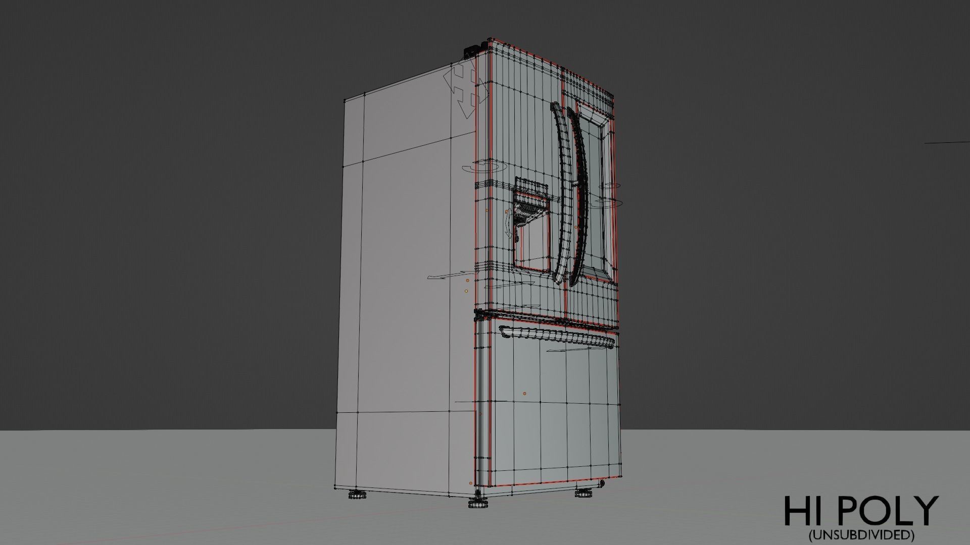 Refrigerator Door-in-door High Poly Low Poly Low-poly 3D model_22
