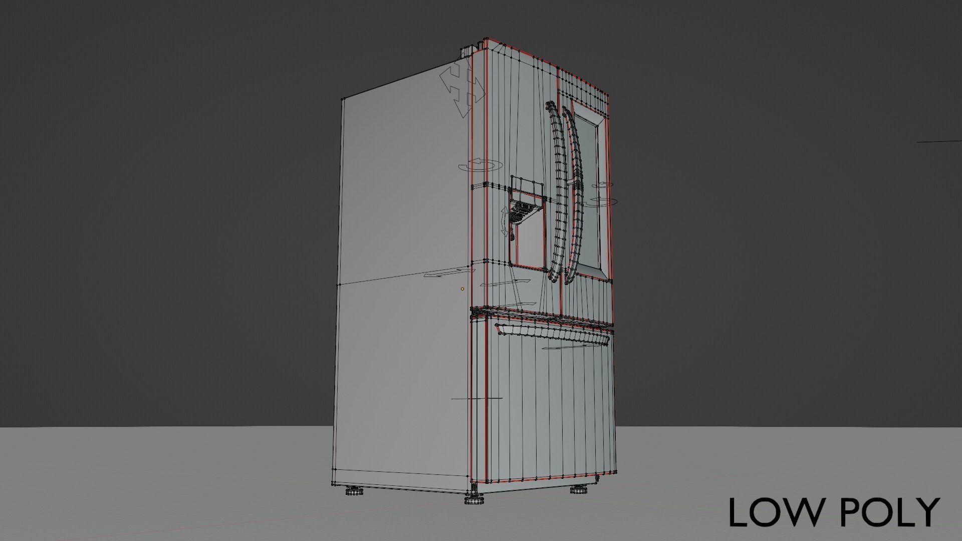 Refrigerator Door-in-door High Poly Low Poly Low-poly 3D model_18