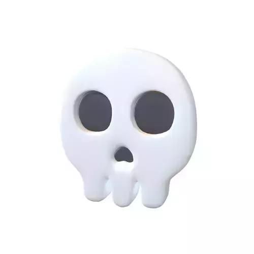 Twitter Version 14 Skull Emoji v2 001 Low-poly 3D model