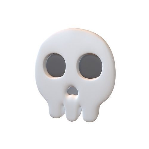 Twitter Version 1 Skull Emoji v2 001 Low-poly 3D model