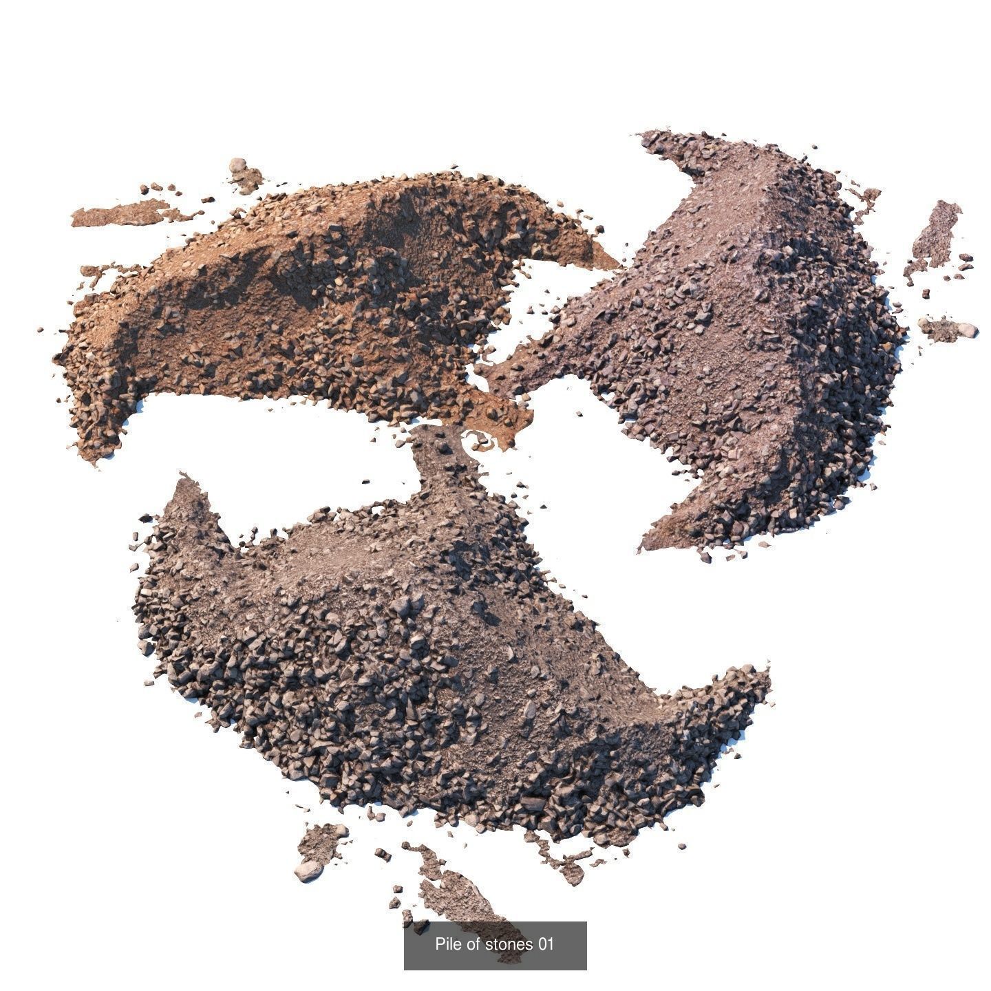 Various piles of soil and stones 3D Model Collection_22
