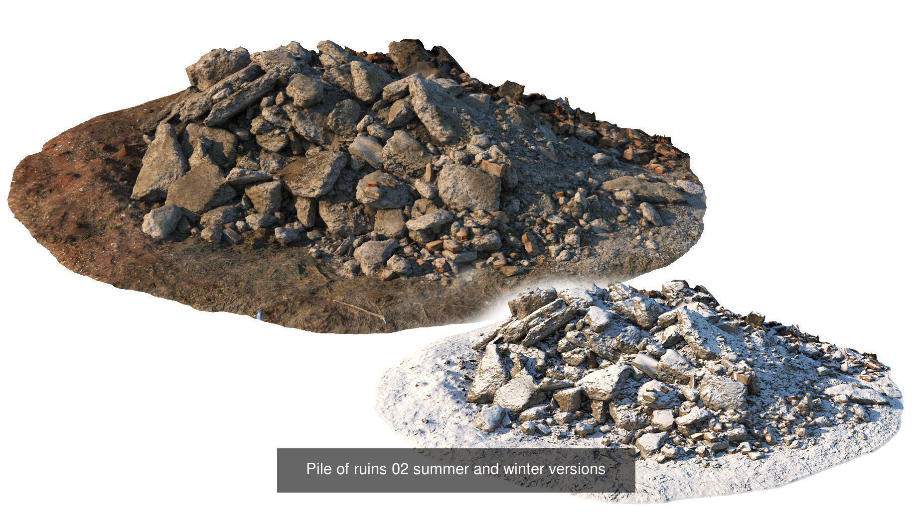 Various piles of soil and stones 3D Model Collection_24