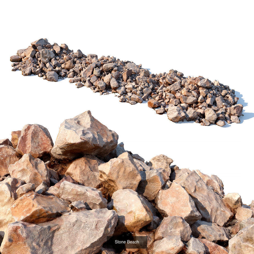 Various piles of soil and stones 3D Model Collection_14