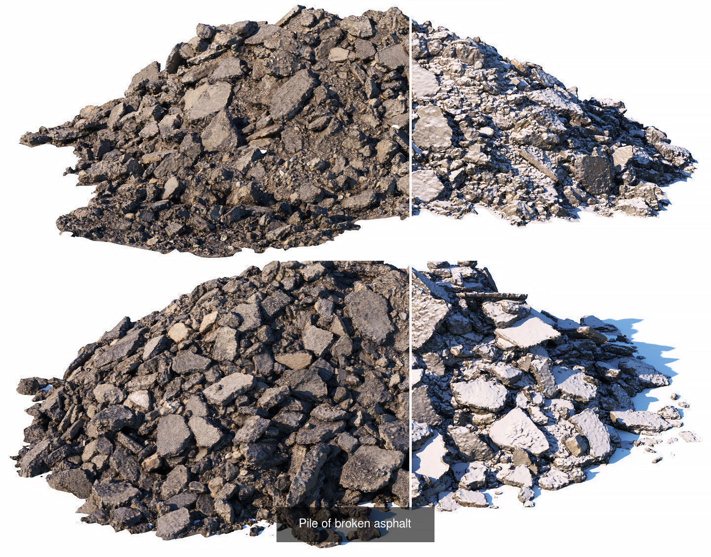 Various piles of soil and stones 3D Model Collection_20