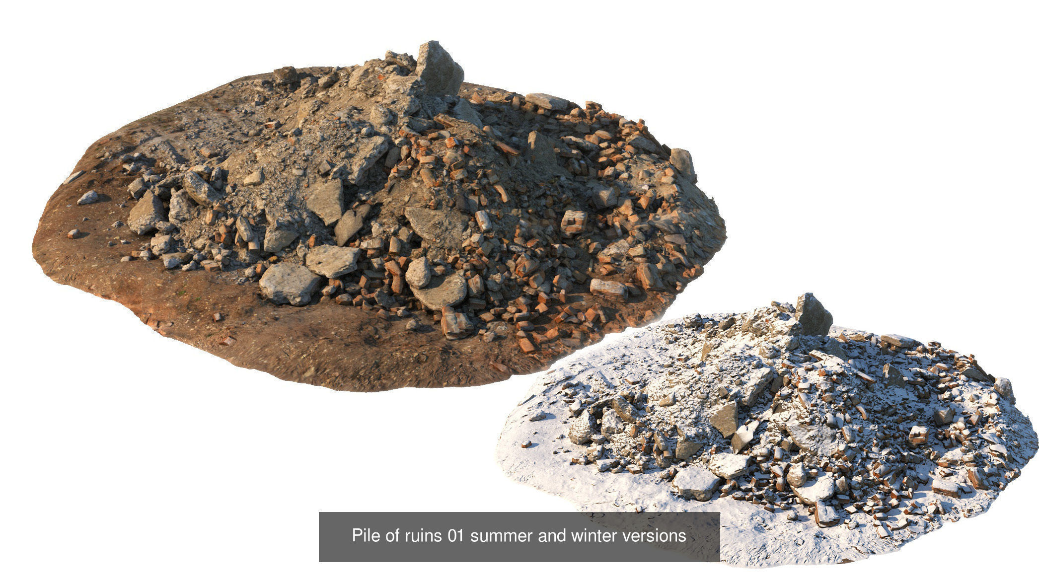 Various piles of soil and stones 3D Model Collection_23