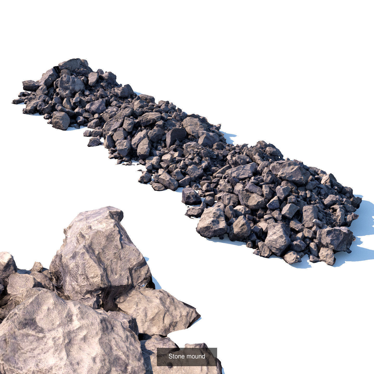 Various piles of soil and stones 3D Model Collection_19