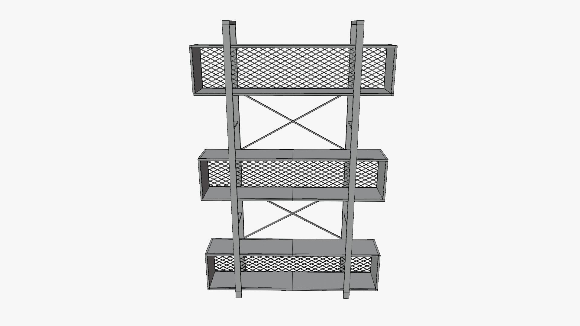 Industrial Bookcase 3D model_5