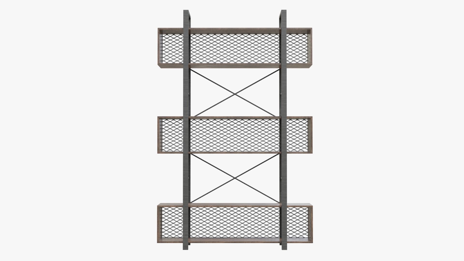 Industrial Bookcase 3D model_2