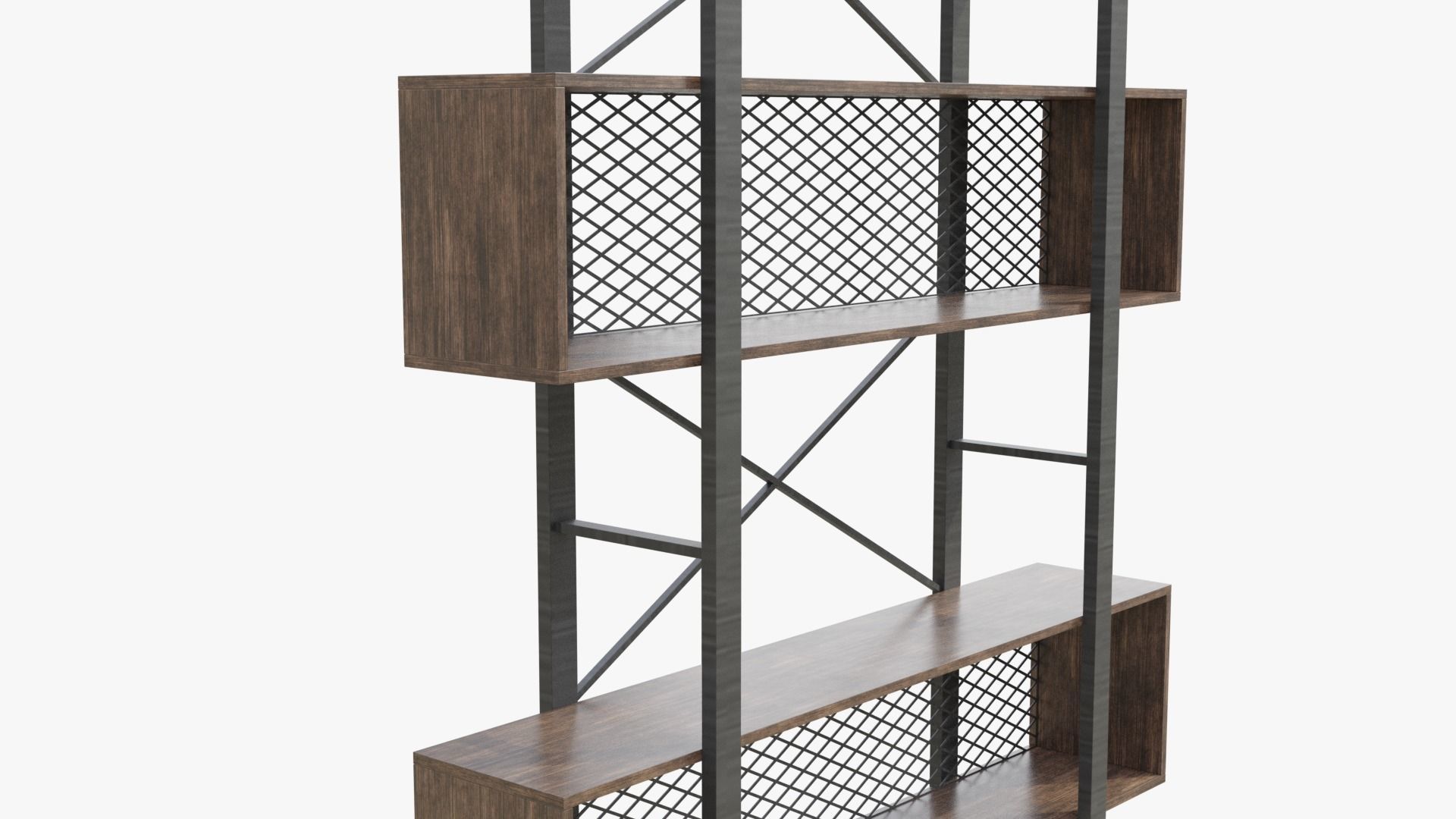 Industrial Bookcase 3D model_4