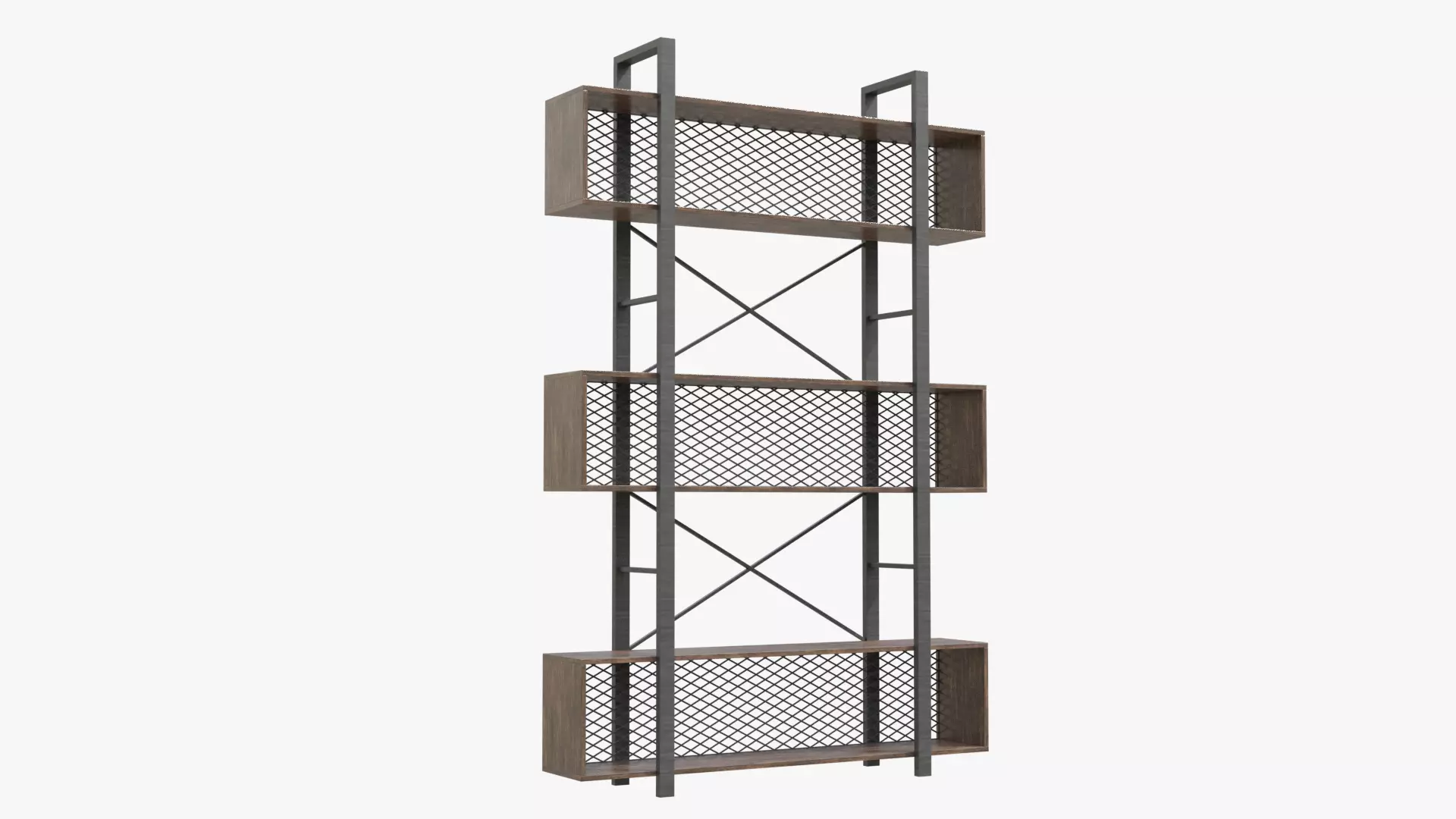 Industrial Bookcase 3D model_0