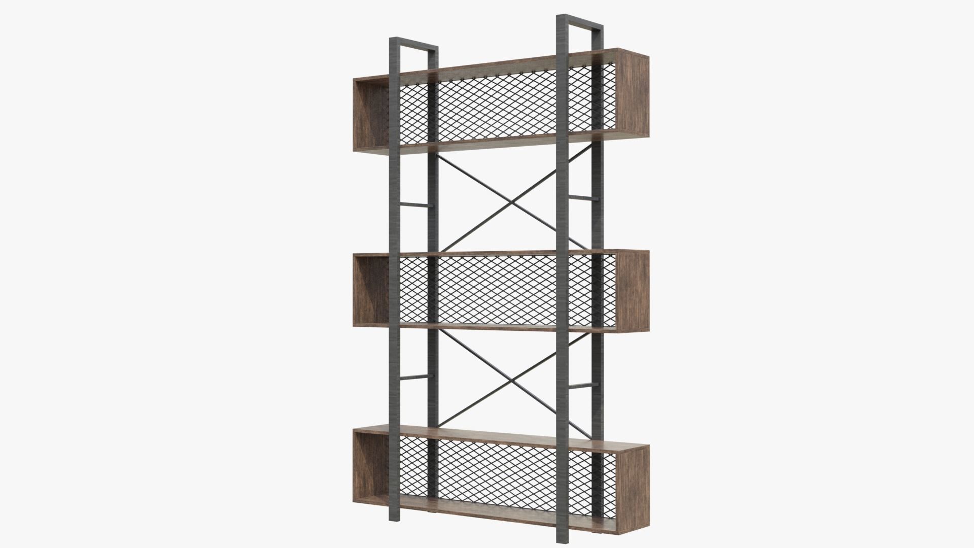 Industrial Bookcase 3D model_1
