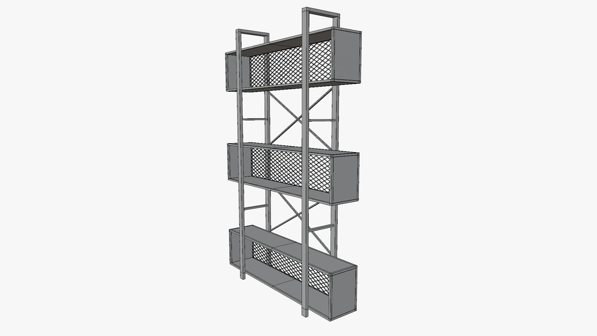 Industrial Bookcase 3D model_7