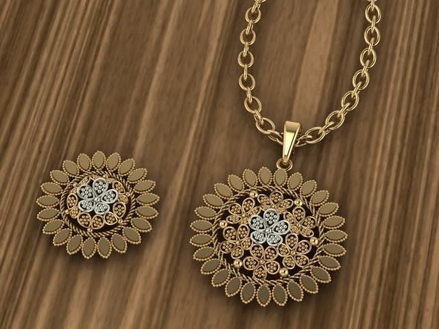 Beautiful Plain Pendant set 3D print model