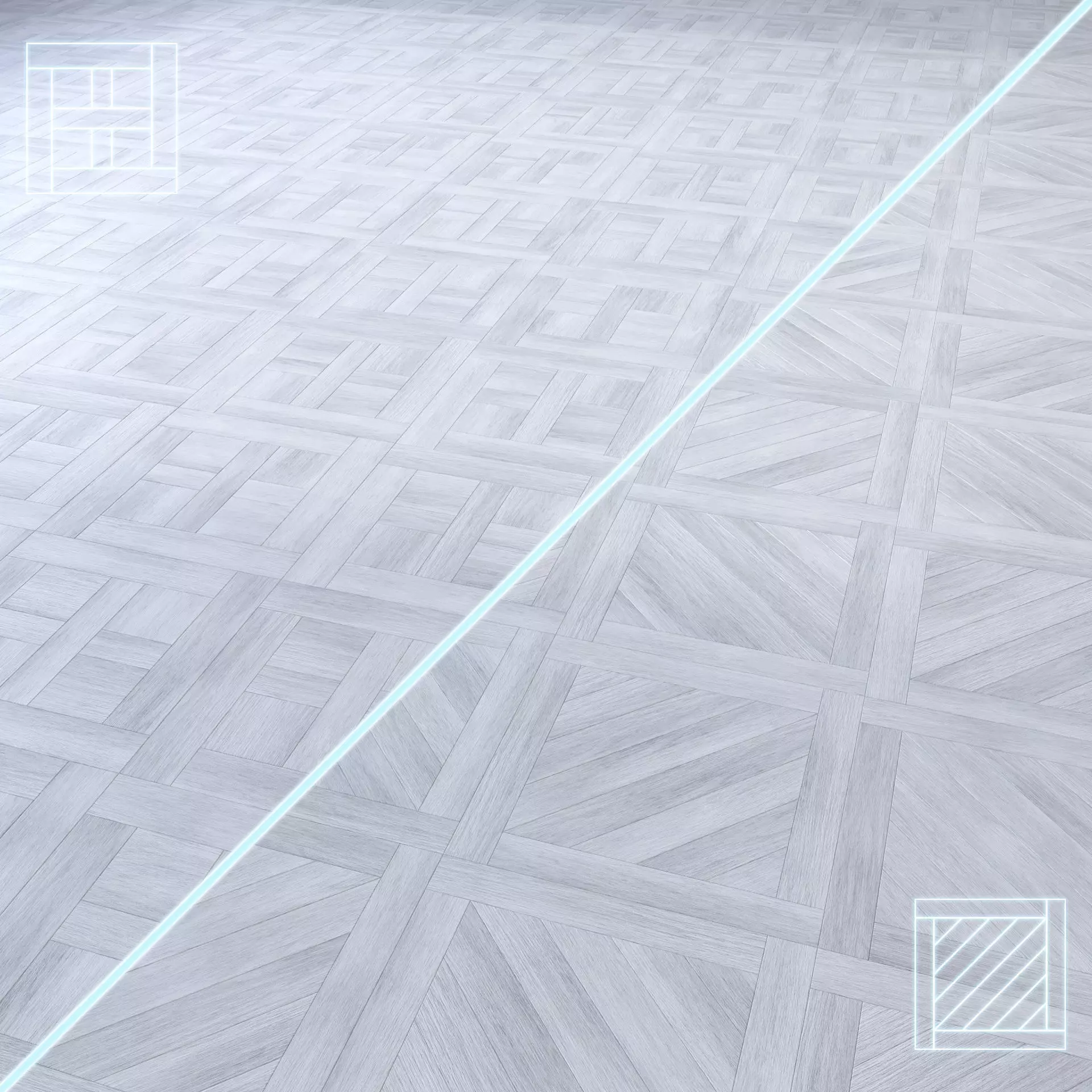 Parquet - Laminate - Wooden floor 2 in 1 Low-poly 3D model_0