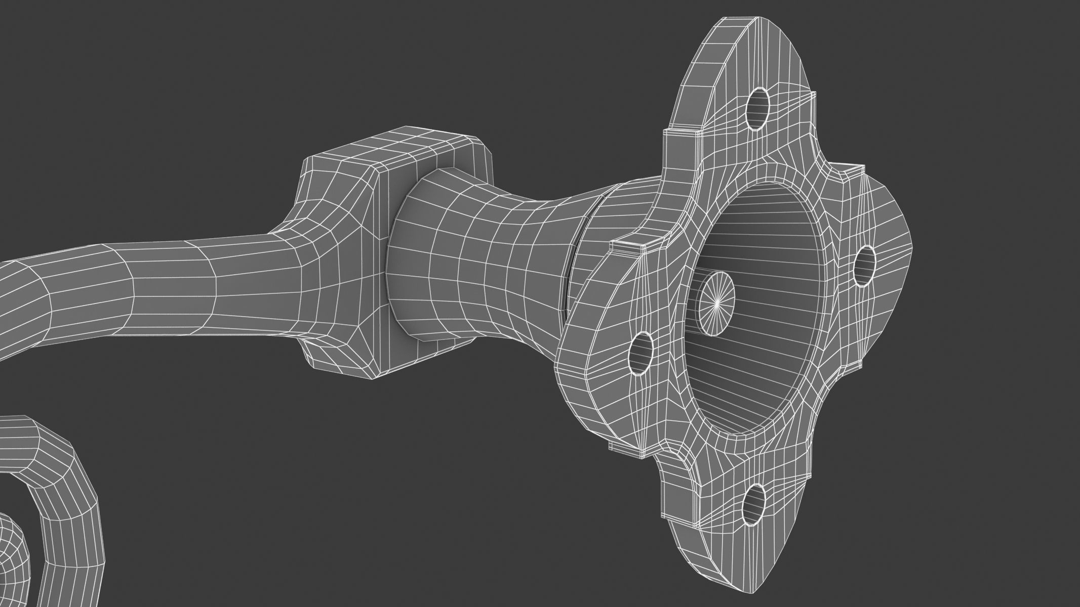 Curly Tail Black Antique Handle 3D model_8