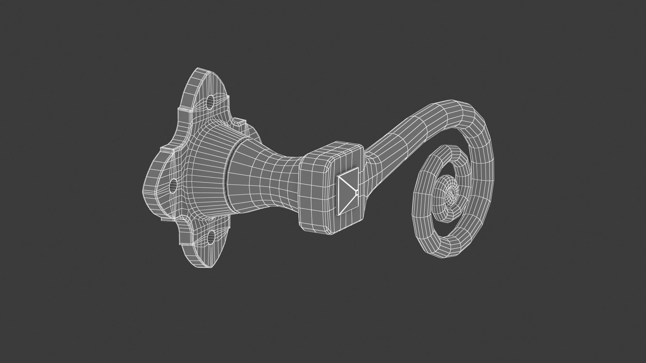 Curly Tail Black Antique Handle 3D model_6