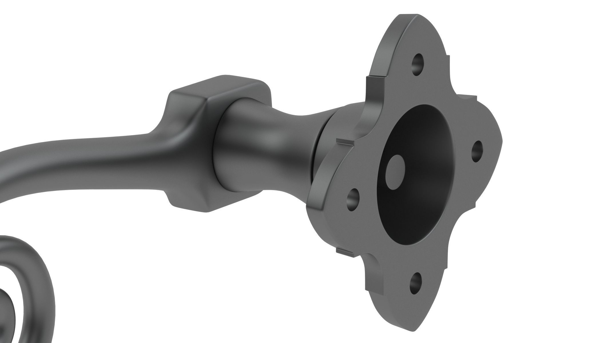 Curly Tail Black Antique Handle 3D model_3