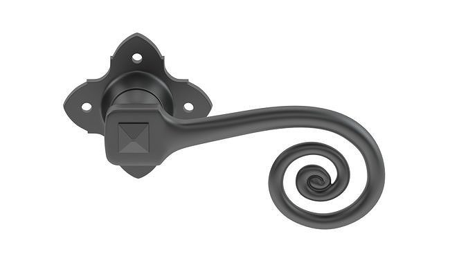 Curly Tail Black Antique Handle 3D model