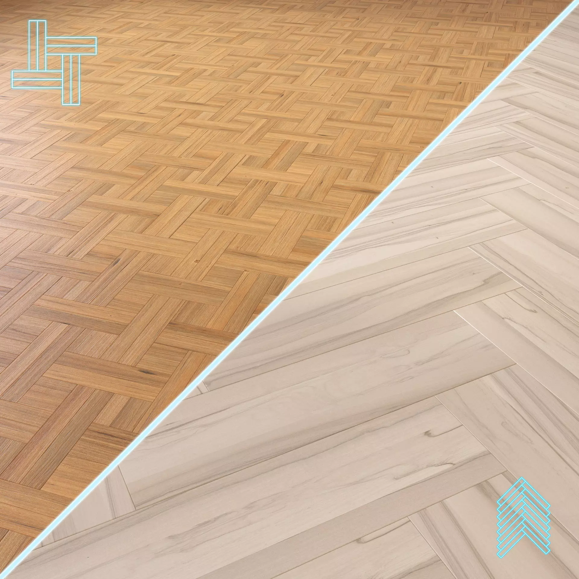 Parquet - Laminate - Wooden floor 2 in 1 Low-poly 3D model_0