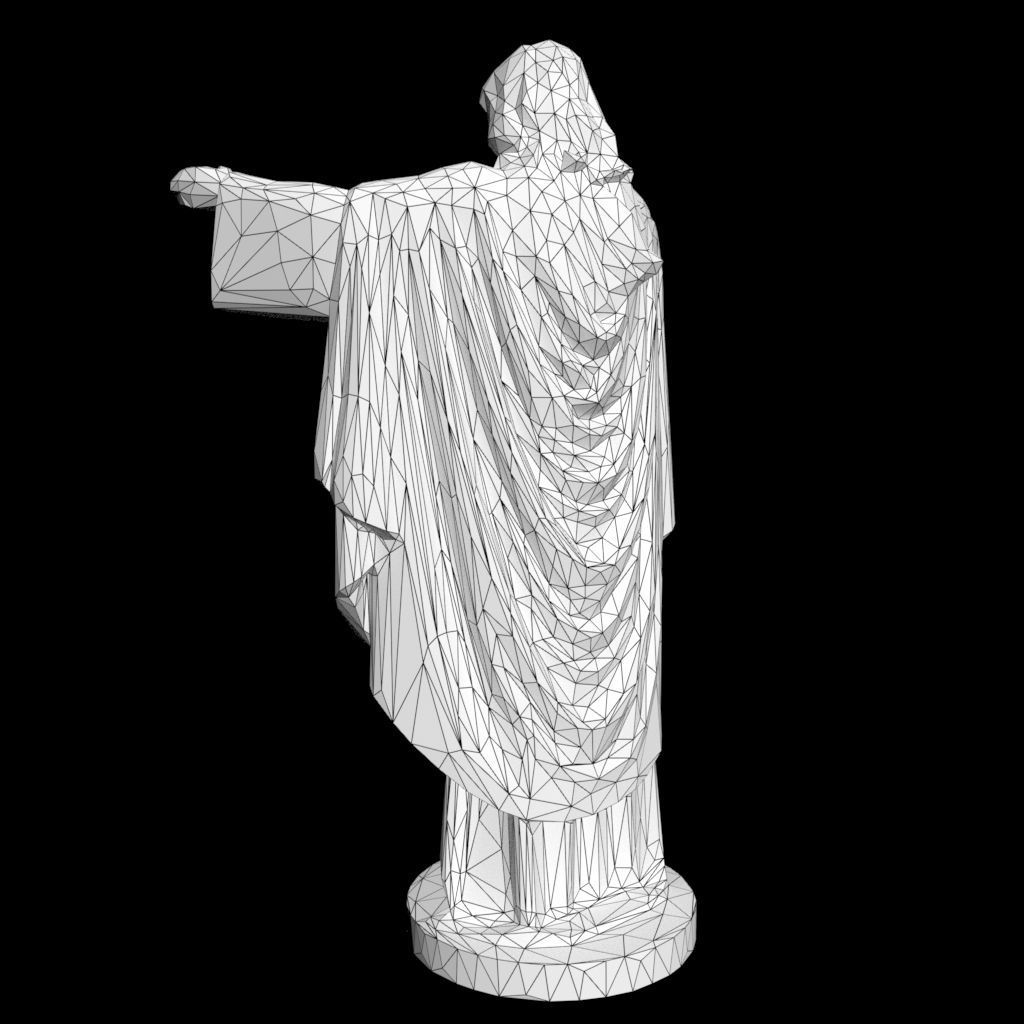 Low poly Jesus Sacred Heart Statue 220525 Low-poly 3D model_24