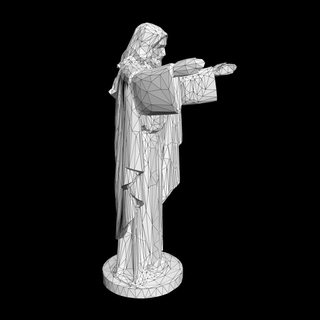 Low poly Jesus Sacred Heart Statue 220525 Low-poly 3D model_27