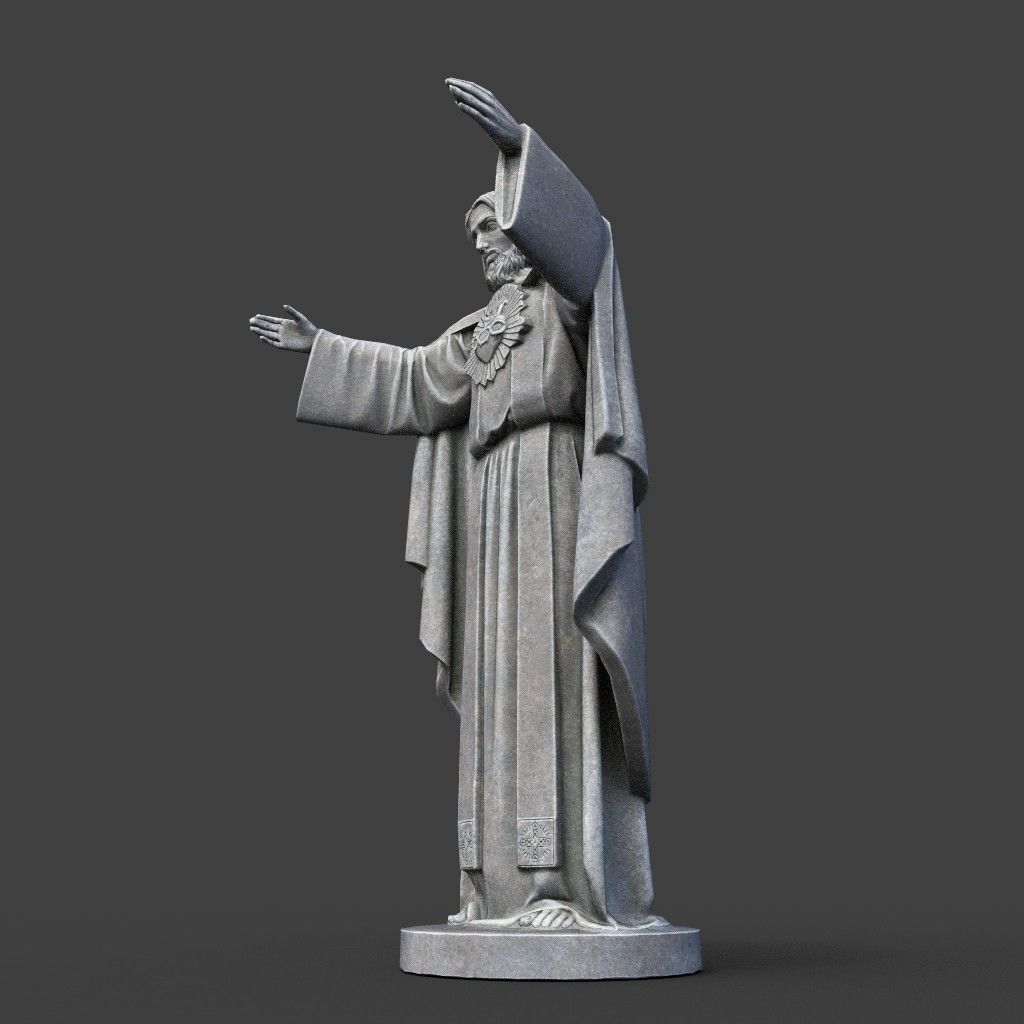 Low poly Jesus Sacred Heart Statue 220525 Low-poly 3D model_17