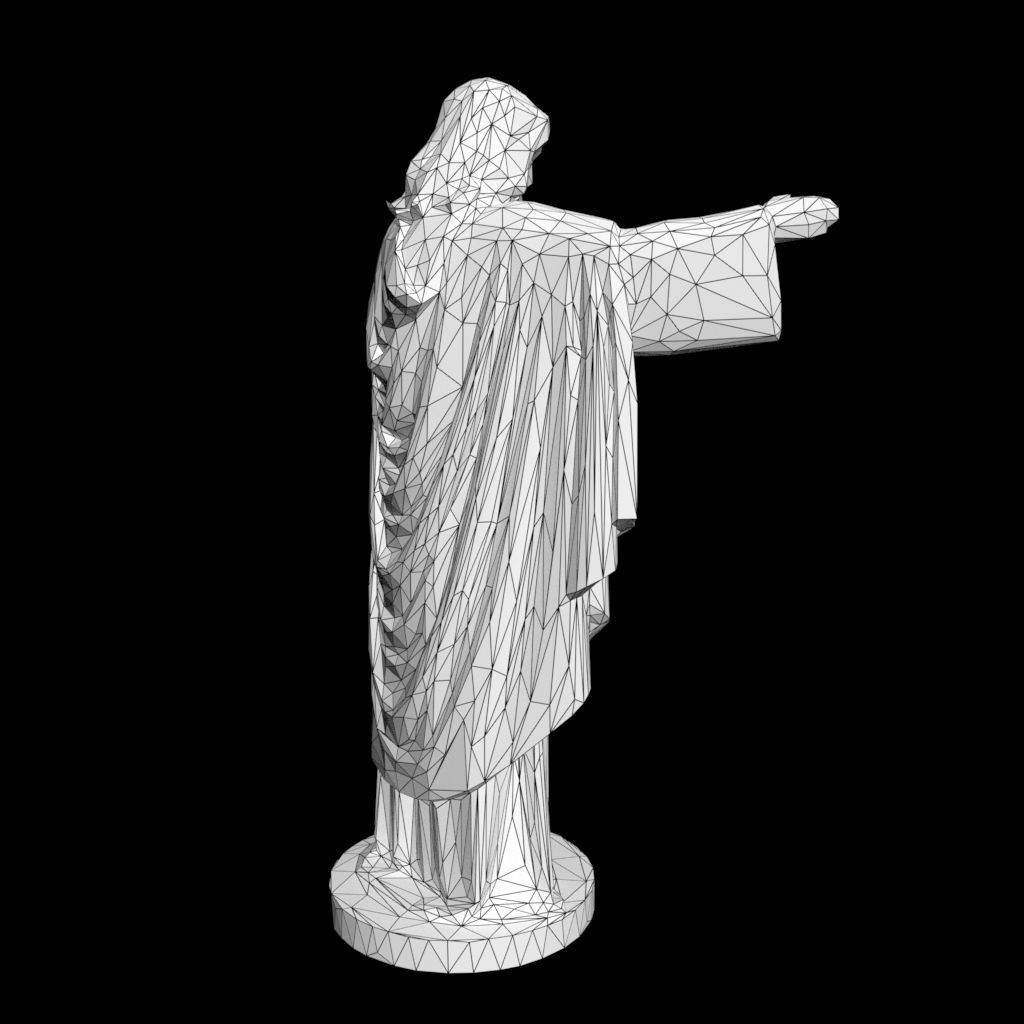 Low poly Jesus Sacred Heart Statue 220525 Low-poly 3D model_26