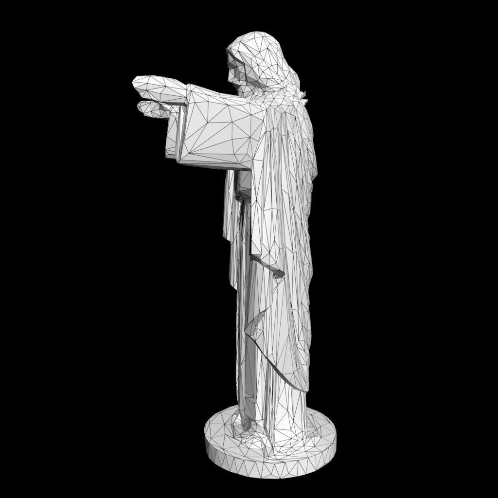 Low poly Jesus Sacred Heart Statue 220525 Low-poly 3D model_23